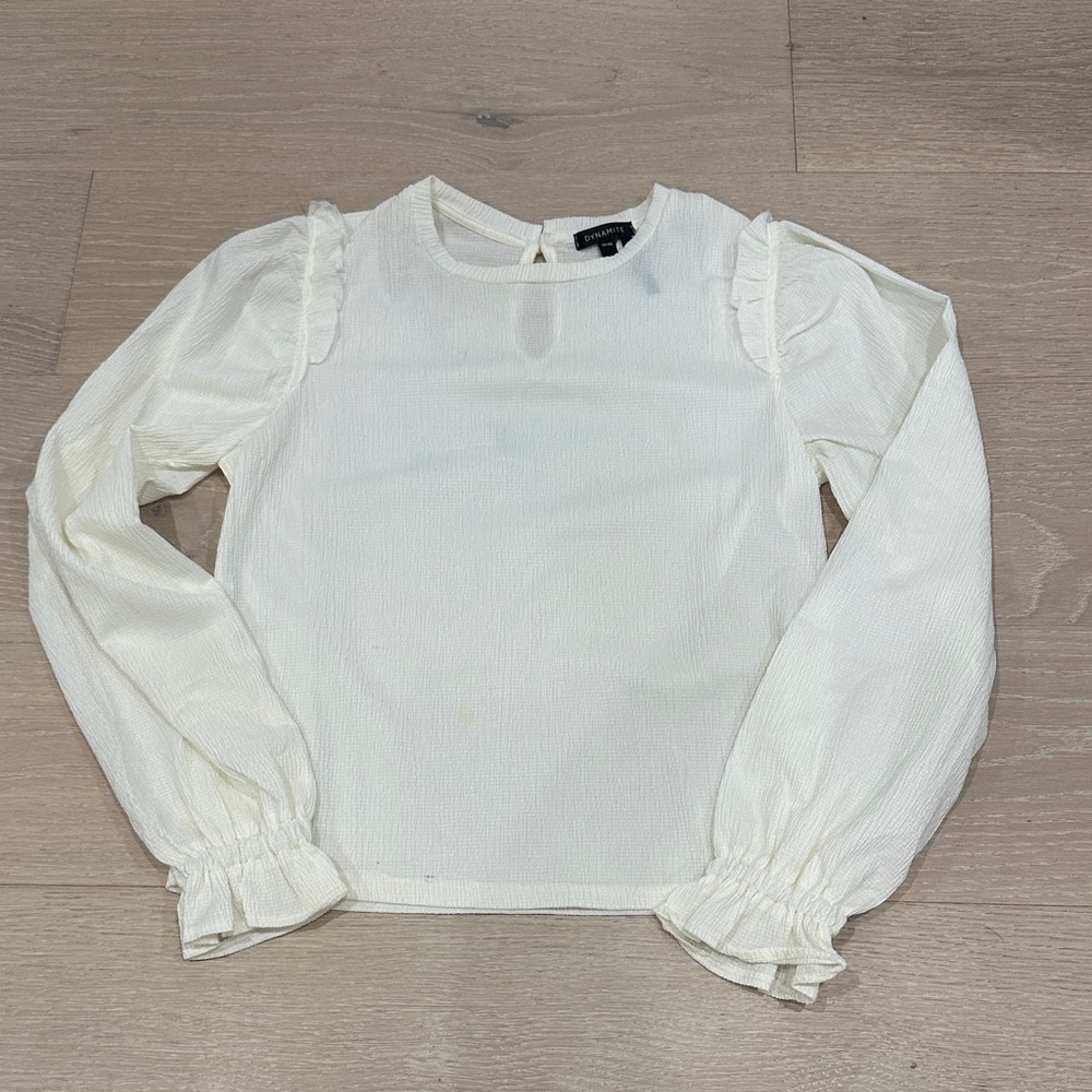 Dynamite Ivory Long Sleeve Blouse